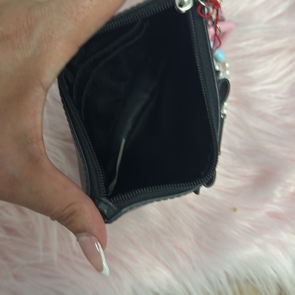 Elegant Black Women's Coach wristlet with bow coquette - Picture 4 of 6